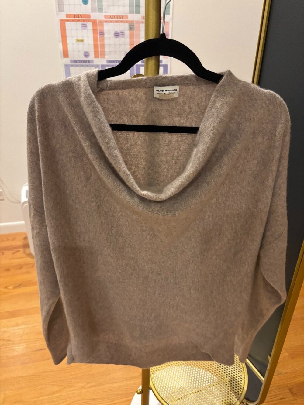 CLUB MONACO Cowl Neck Cashmere Sweater Recycled Cashmere - Size L
